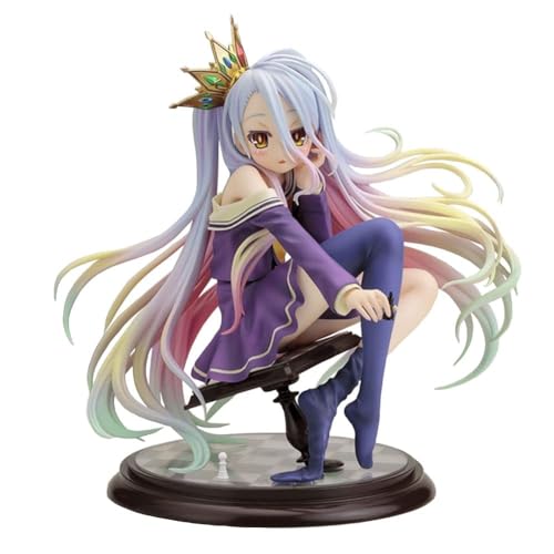 Anime No Game No Life Figur Shiro Action Figur 15 cm PVC sitzende Körperhaltung Modell Niedlich Mädchen Statue Haus Desktop Ornamente Geschenke von FAKKA