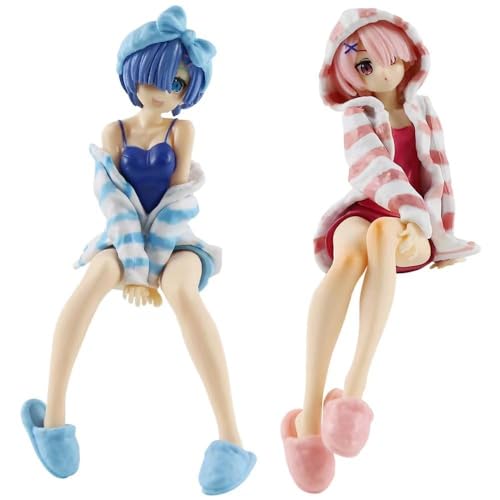 Anime Rem Figur Ram Action Figuren Badeanzug Version PVC Cartoon Figur Niedliche Mädchen Stehende Modell Statue Sammlerstücke Geschenke 14CM von FAKKA