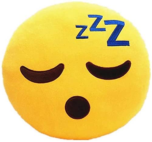 Emojis Kissen Meeresschlaf ZZZ Lächeln Kissen Emoticon Gesicht Schlafen ZZZ Großes Dekokissen Plüsch Emoticon Smiley Face Farbe Gelb von FAKKA