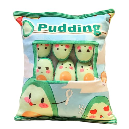 FAKKA Ein Beutel Avocado Snackkissen Kreatives Plüschkissen Avocado Lendenkissen Rückenkissen Abnehmbar Flauschige Puppen Kawaii Sofa Stuhl Dekokissen von FAKKA