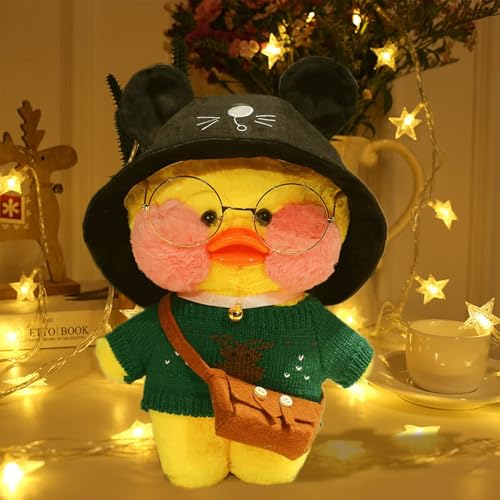 FAKKA Gelbe Ente Kuscheltier Niedlich Plüsch Weiche Ente 30cm Plüschpuppe Korean Netred Trägt Hyaluronsäure Kleine Gelbe Ente Puppe Überraschungsgeschenke für Kinder (Gelbe Ente) von FAKKA