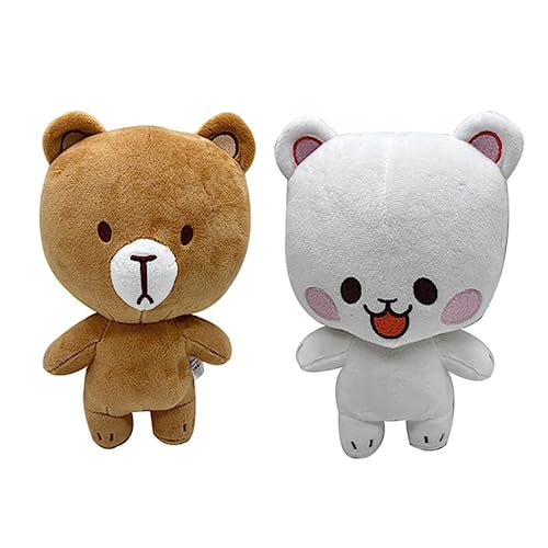 Milk and Mocha Plush,Milk and Mocha Plush Bear Toy,Soft Stuffed Milk Bear and Mocha Bear Plushies Dolls,Cartoon Animal Anime Bear Figure Pillow Collectible Gifts for Kids Fans Birthday von FAKKA