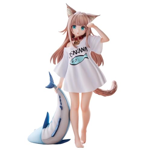 Niedliche Katze Mädchen Figur Kinako Cartoon Q Figuren 21 cm stehend PVC Statue Modell Sammlung Schreibtisch Ornament von FAKKA