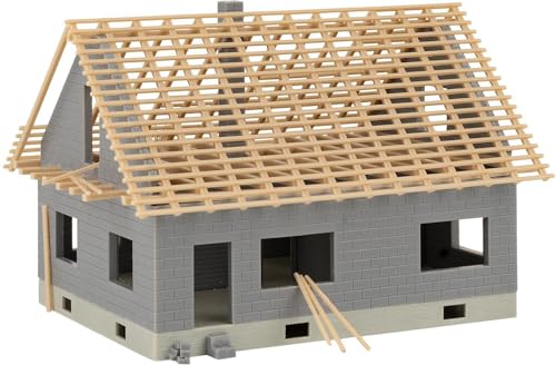 FALLER 130658 - Haus im BAU mit Kran - Spur: H0 - Häuser & Bauwerke für Modelleisenbahnen - Maßstab: 1:87 von FALLER