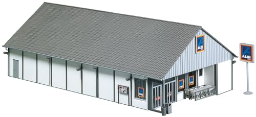 FALLER ALDI-Markt Süd/Nord Modellbausatz mit 140 Einzelteilen 266 x 184 x 86 mm I Modelleisenbahn Zubehör H0 I Modelleisenbahn H0 Berghütte von FALLER