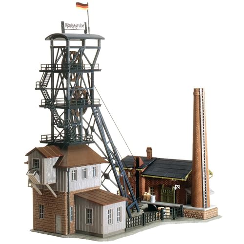 FALLER Förderanlage Königsgrube Modellbausatz mit 209 Einzelteilen 174 x 118 x 184 mm I Modelleisenbahn Zubehör N I Modelleisenbahn N Schachthalle von FALLER