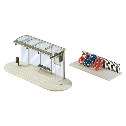 FALLER FA272543 272543 Bus Stop Shelter w/BikeRk N Scale Scenery and Accessories Bauset, One Size von FALLER