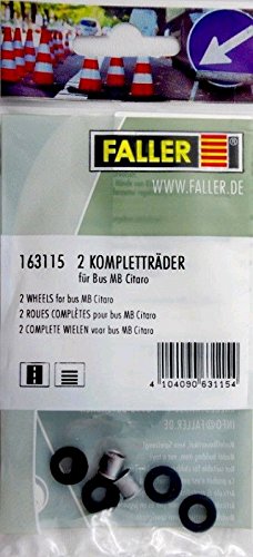 Faller FA 163115 2 Kompletträder (Hinterachse) für Bus MB Citaro Modellbausatz, Zubehör, Mehrfarbig von FALLER