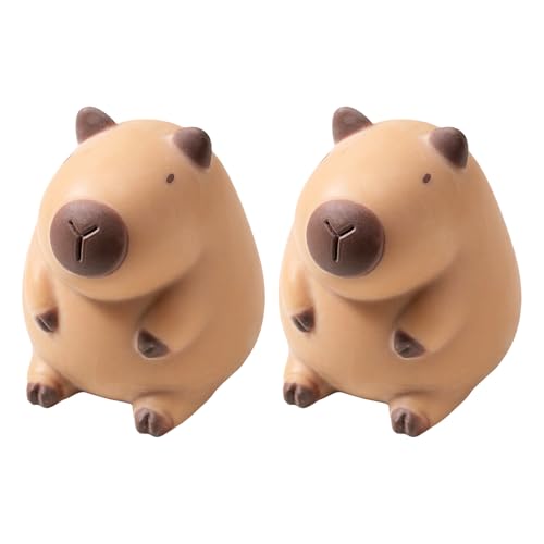 FAMILIO 2 Stück Capybara Anti Stress Spielzeug, Stress Squeeze Spielzeug, Niedliches Squishy Squeeze Spielzeug gegen Angstzustände, Capybara Squeeze Toys für Erwachsene und Kinder von FAMILIO