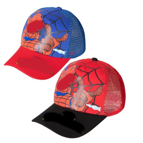 FAMILIO Anime Figuren Baseballmütze Karikatur Held Baseballmütze für Kinder Geschenk für Jungen Mädchen Kappe Baseball Cap Basecap Kinder-Geburtstag Schule Sport Sonnenschutz（rot und Schwarz） von FAMILIO