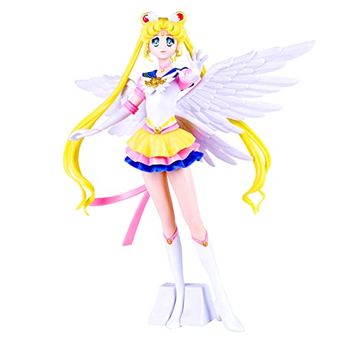 FAMILIO Sailor Moon Tsukino Usagi Figur Anime Statue Character Model Tsukino Usagi Collectible Gift Desktop Dekoration for Sailor Moon Fans 23 cm Auto Dekor Geschenk von FAMILIO