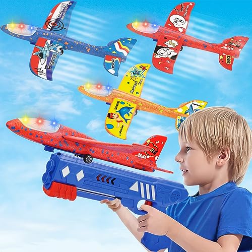 FAMKEEP Flugzeug Spielzeug,Wurfgleiter Styroporflieger Katapult Pistole Kinderspielzeug,Kinder Outdoor Interaktives Spiele Kindergeburtstag Geschenke für ab 3 4 5 6 7 8 9 10 Jahre von FAMKEEP