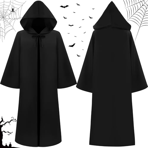 FAMKEEP Hoodies Robe, Schwarz L Umhang mit Kapuze, Halloween Cosplay Cape, Kostüm, Vampir-Kostüm, Horror-Kostüm, Halloween Themenparty, Halloween-Maskerade von FAMKEEP