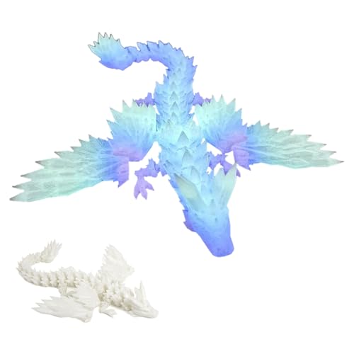 FANCYWUXI 3D Gedrucktes Kristall Drachen, Leuchtet im Dunkeln 3D Gedruckter Dracheim Ei Ewegliche Gelenke Drache mit Ei 3D-gedrucktes Geschenk, Osterei, bewegliches Drachenspielzeug für Geburtstag von FANCYWUXI