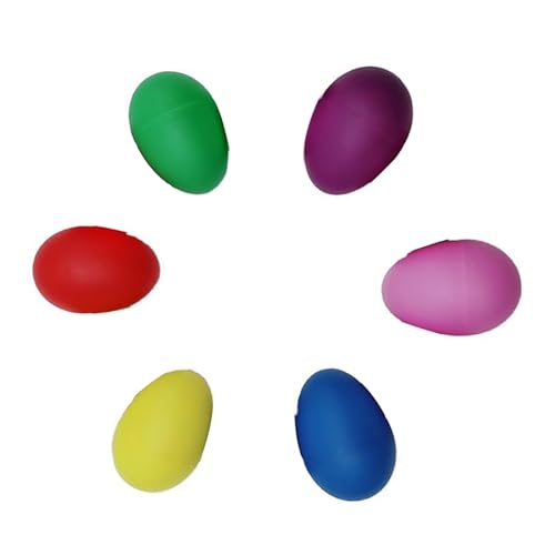 FANGFA 6 Stück Eier Musikinstrument Percussion Maracas Eier Spielzeug Kinder Bunte Eier Shaker zum Lernen Malen von FANGFA