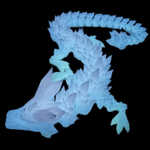 FANGZ 3D-Gedruckter Zappeldrache, Kristalldrachenspielzeug,Artikulierter Zappeldrache - Kristalldrache 3D gedruckt, 11,8 Zoll Weihnachten gemeinsame Mobilität Halloween Dekoration Ornament für Home von FANGZ