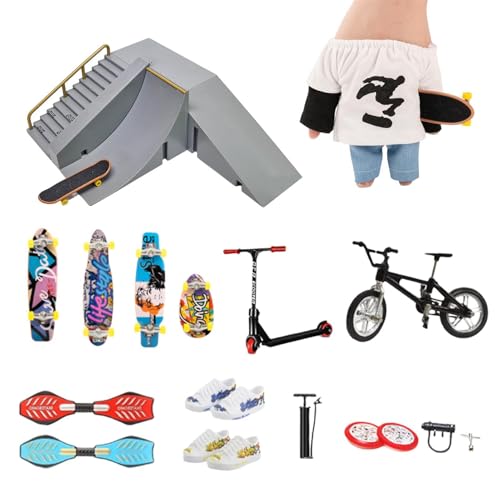 FANGZ Brett Fingerspielzeug | Skate Park Kit Skateboards Swing Board Fingerspielzeug | Fingerspitzenbewegungs-Fahrrad-Partygeschenke für Kinder als Geschenk von FANGZ