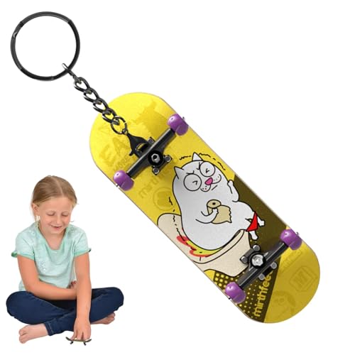 FANGZ Finger-Skateboard-Spielzeug, kleines Fingerboard-Spielzeug | Finger-Skateboard-Schlüsselanhänger für Kinder mit Kugellagern - Kunstvoll gemustertes Fingersportspielzeug für Schule, Reisen, von FANGZ