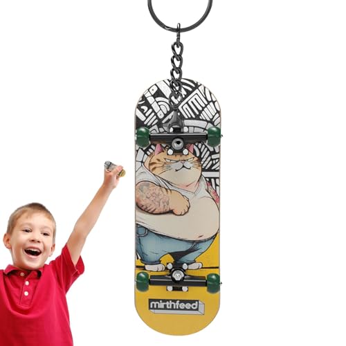 FANGZ Finger-Skateboard mit Lagern, Fingerbrett-Fingerspielzeug | Finger-Skateboard-Spielzeug-Schlüsselanhänger für Kinder | Fingerspitzen-Bewegungsspielzeug aus Holzmaterial für Picknick, von FANGZ