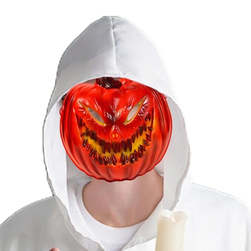 FANGZ Halloween-Gesichtsbedeckung, Kürbiskopfbedeckung - Halloween Cosplay Gesichtsbedeckung,PVC-Cosplay-Vollgesichtsbedeckung, lustiger Feiertag für Rollenspielkostüm von FANGZ