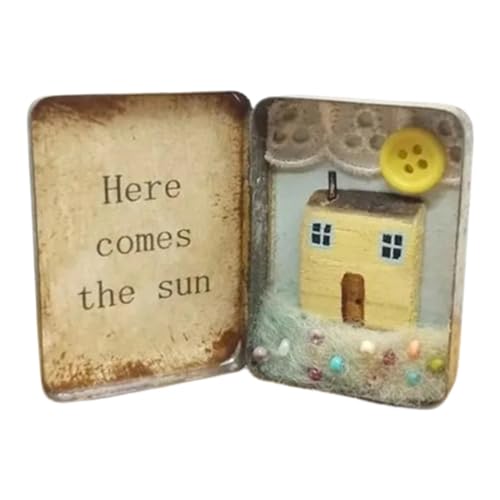 FANGZ Miniaturhaus-Set, Tiny House Kit - -Blechkastenhaus - Miniaturhaus-Holzbausatz, handgefertigtes -Kastenhausmodell, kreatives Hausspielzeug für Kinder von FANGZ