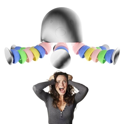 FANGZ Oktopus Stressball - Lustiges Stressabbau-Spielzeug für Erwachsene mit LED-Licht | Buntes Kinderspielzeug, inspirierendes Quetschspielzeug für Freund, Zeitvertreib, Party von FANGZ