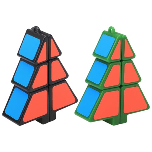 FANGZ Puzzle-Würfel, Würfelanhänger - Weihnachtsbaum-Form, Geschwindigkeitswürfel, Ultra-glattes Puzzle-Anhänger, kreatives Spielzeug, 1 x 2 x 3 Weihnachtsbaum-Würfel - Speed ​​Tree Puzzle Puzzle von FANGZ