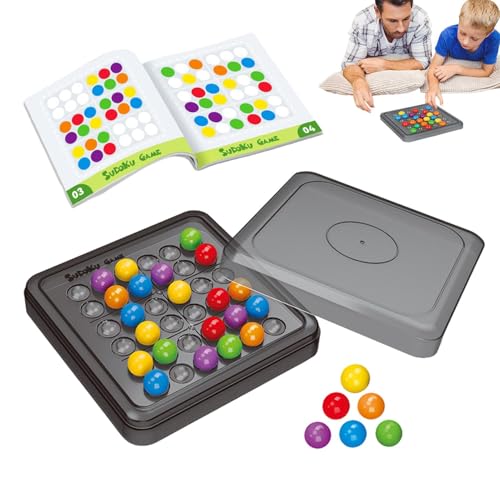 FANGZ Regenbogen-Perlen-Puzzle, buntes Perlen-Puzzle-Brett - Lustiges Puzzle-Sudoku-Matching-Spielzeug mit farbigen Perlen | Pädagogische und unterhaltsame -Matching-Spiele für Kinder, Geschenk für von FANGZ