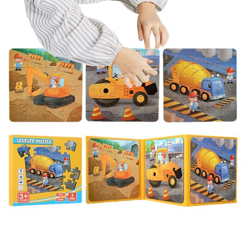 FANGZ Reisepuzzles für Kinder im Alter von 3–5 Jahren, Magnetpuzzles für Kinder | Technisches Fahrzeugpuzzle | Magnetisches Puzzle-Buch für Kleinkinder, Reise-Aktivitätsspielzeug für Kinder, Spiele von FANGZ