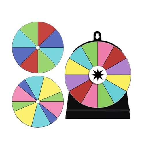 FANGZ Wheel of Fortune Wheel Spinner,Spin The Wheel Spiel mit Ständer,12-Slot-Farbpreisrad | Löschbare Whiteboard-Oberfläche, Glücksrad-Spinner mit 12 Steckplätzen von FANGZ