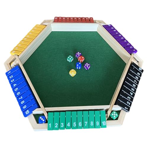 FANGZ Würfel-Rolltablett, Box-Würfelspiel,Shut The Box Würfelspiel aus Holz | Shutter Box für 6 Spieler – wasserdichtes klassisches Tisch- und Pub-Brettspiel für Kinder, Erwachsene, Familie, von FANGZ