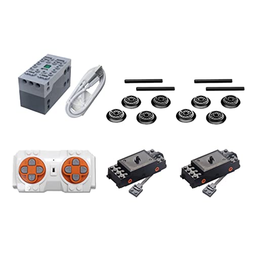 FANGZI Technik Power Functions Set Fernbedienung Batteriebox Zug Motor, Zug Ersatzteile für Technik Zug, Power Funktions Klemmbausteine Kompatibel mit Lego von FANGZI