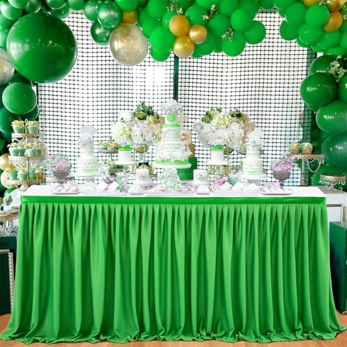 FANSU Party Deko Tischrock, Tischröcke Tisch Rock Tüll Tischrock Tischdekoration, Einfache Montage und Wiederverwendbar, für Geburtstag Kuchen Hochzeit Babyparty (4FT/122x77cm,Grün) von FANSU