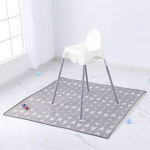 Fansu Hochstuhl Bodenmatte Wasserdicht Rutschfest, Hochstuhl Spritzmatte Waschbar Spill Mat Spielmatte/Krabbelmatte/Campingmatte für Baby Kinder Fütterung Kleinkind (130x130cm,Pfeil) von FANSU