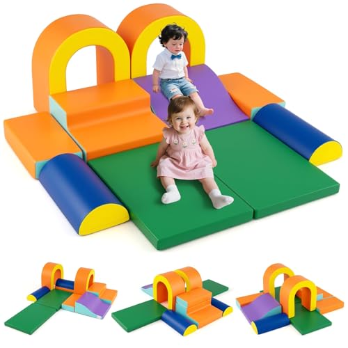 FANTASK 10 teilige Softbausteine, Riesenbausteine für Baby zum Krabbeln, Klettern & Rutschen, Schaumstoff Bausteine Indoor aus PU & Schaumstoff, Großbausteine XXL für Kleinkinder ab 1 Jahr (Orange) FANTASK 10 teilige Softbausteine, Riesenbausteine für Baby zum Krabbeln, Klettern & Rutschen, Schaumstoff Bausteine Indoor aus PU & Schaumstoff, Großbausteine XXL für Kleinkinder ab 1 Jahr (Orange) von FANTASK