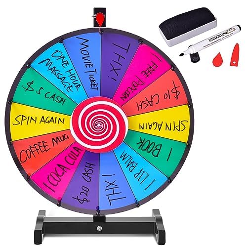 FANTASK 18" Glücksrad Spielzeug Farbe Rad Spiele für Lotteriespiele Wortspiele, (φ48cm) von FANTASK