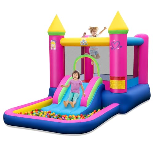 FANTASK Aufblasbare Hüpfburg mit Rutsche, Sprungbereich, Bällebad & Basketballkorb, Bouncy Castle aus Oxford-Gewebe inkl. Tragetasche, Reparaturset, Indoor und Outdoor, 363 x 202 x 205 cm FANTASK Aufblasbare Hüpfburg mit Rutsche, Sprungbereich, Bällebad & Basketballkorb, Bouncy Castle aus Oxford-Gewebe inkl. Tragetasche, Reparaturset, Indoor und Outdoor, 363 x 202 x 205 cm von FANTASK