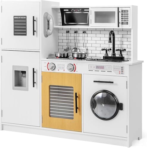 FANTASK Kinderküche mit Licht und Sound, Holzspielküche mit Backofen Mikrowelle Telefon Wasserspender für Jungen und Mädchen ab 3 Jahren, inkl. Spielzeugküche. FANTASK Kinderküche mit Licht und Sound, Holzspielküche mit Backofen Mikrowelle Telefon Wasserspender für Jungen und Mädchen ab 3 Jahren, inkl. Spielzeugküche. von FANTASK