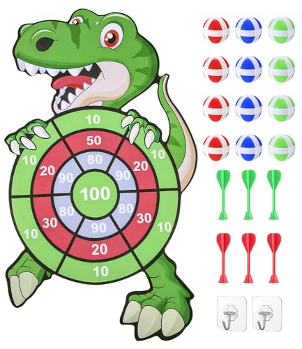 Dinosaurier-Dartscheibe für Kinder,Dinosaurier-Spielzeug für Kinder ab 3 Jahren,73cm Zielspielzeug für Kinder,faltbares hängendes Dartspiel,geeignet für drinnen und draußen Dart-Dinosaurier-Set von FAOKZE