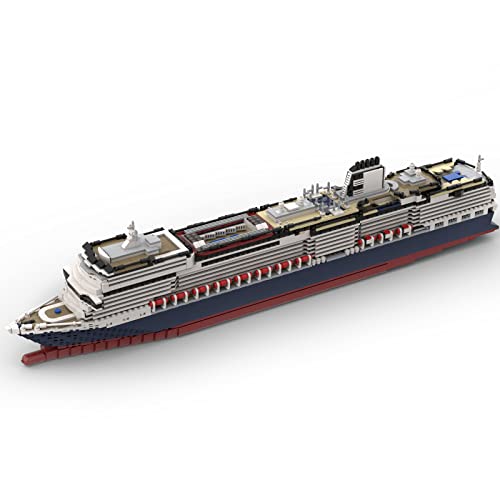 FAROX Technik Schiff Bausteine Modell, 1/400 MS Koningsdam Groß Schiff Modell Bauset, MOC-64406 Kreuzfahrtschiff Konstruktionsspielzeug Kompatibel mit Lego - 3622 Teile von FAROX