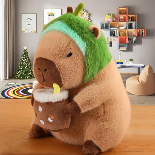 FARYODI Capybara Plüschtier - Stofftier Capybara Plüsch Kissen Spielzeug,uper Weiche Gefüllte Spielzeug Plüsch für Home Deko Kinder,Capybaras Stofftier Geburtstagsgeschenk, 30 Zentimeter (B Braun) von FARYODI