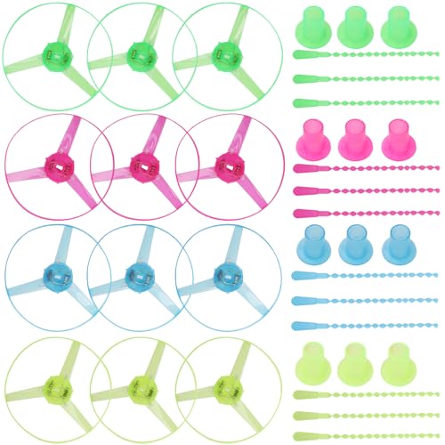 FARYODI Kindergeburtstag Propeller Leuchtspielzeug, Leuchtendes Fliegendes Spielzeug,Flugkreisel Spiel Hubschrauber Propeller fliegende Untertasse Mitgebsel,Led Leuchtspielzeug,12 Stück von FARYODI