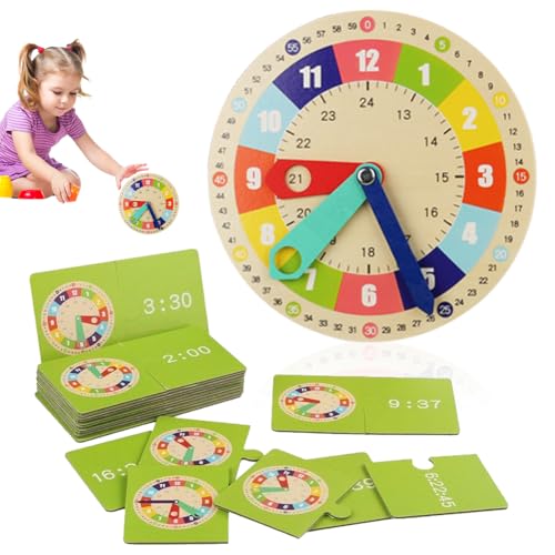 FARYODI Lernuhr - Zeitunterrichts und Demonstrationsuhrmodell,Lernuhr Kinder,Frühes Lernen,Pädagogisches Spielzeug,Lernspiel Uhr für Kinder ab 3 von FARYODI