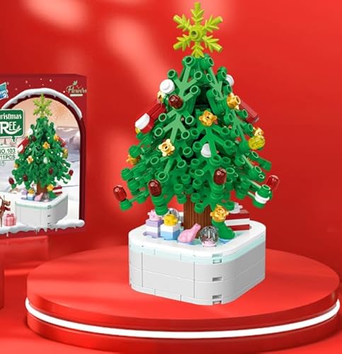 FARYODI Weihnachtsbaum Bausteine Drehbare Weihnachten spieluhr Klemmbausteine Weihnachten Geschenke Spielzeug für Erwachsene und Kinder von FARYODI