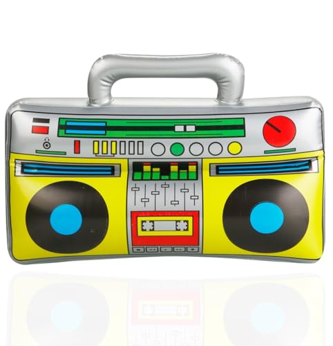 Aufblasbarer 80er 90er Ghettoblaster ca 45 x 42 cm Hip Hop Radio Walkman - Fasching & Karneval - Outfit Party Accessoires Kostüm Bad Taste Assi Retro von FASCHINFEVER