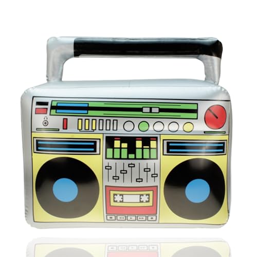 Aufblasbarer 80er 90er Ghettoblaster ca 45 x 42 cm Hip Hop Radio Walkman - Fasching & Karneval - Outfit Party Accessoires Kostüm Bad Taste Assi Retro von FASCHINFEVER