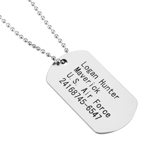 FASCHINFEVER Erkennungsmarke silber, Hundemarke US Army Dog Tag - Kette als Soldaten Accessoire für Fasching & Karneval von FASCHINFEVER