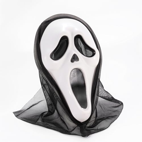 FASCHINFEVER Ghostmaske - Scream Maske Kostümmaske - Ghostface Horror Verkleidung an Halloween & Fasching für Herren & Damen von FASCHINFEVER