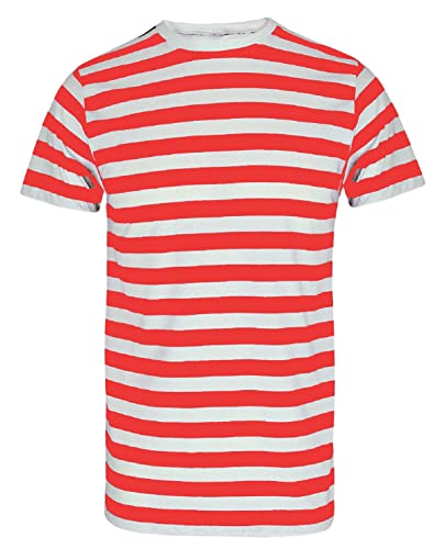 FASHION 7STAR T-Shirt für Herren und Jungen, rot und weiß gestreift, Hut, Brille, Kostüm, Buchwoche, Party-Kostüm von FASHION 7STAR