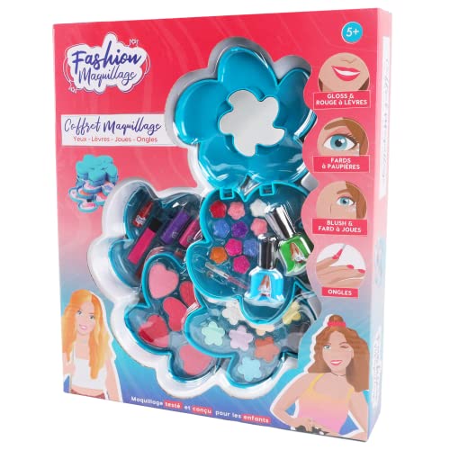 FASHION MAQUILLAGE - Großes Beauty-Blumen-Set - Make-up - 258003 - Mehrfarbig - Kunststoff - Kinderspiel - Nägel - Empfindliche Haut - Von einem französischen Labor getestet - Ab 5 Jahren von FASHION MAQUILLAGE